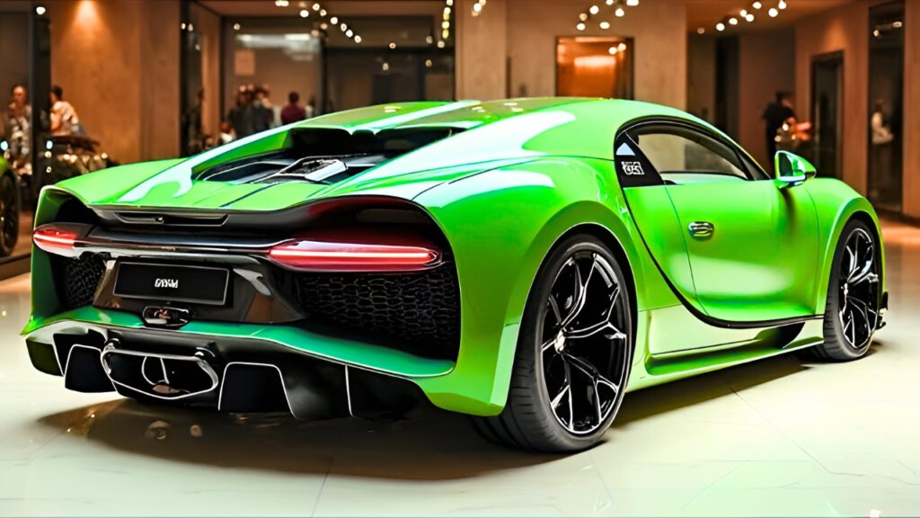 Bugatti Chiron Azul: Vista Trasera de un Hypercar de Lujo y Potencia